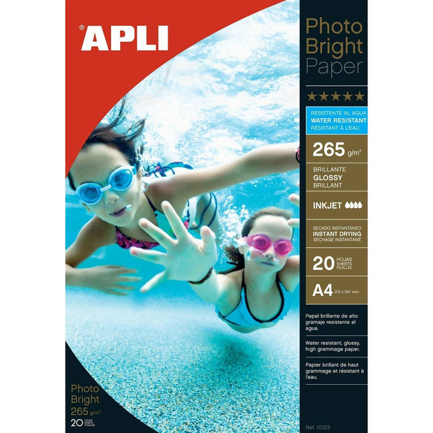 Glossy Photo Paper Apli Photobright Inkjet A4 20 Sheets