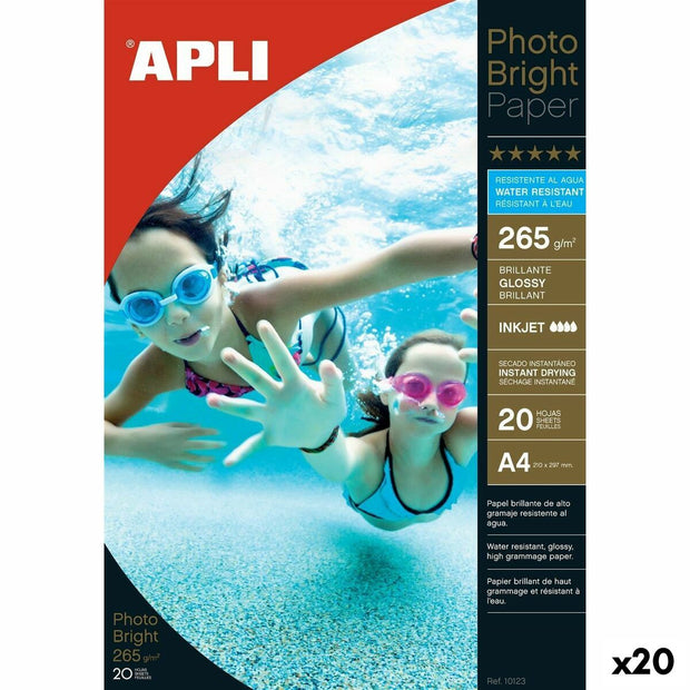 Glossy Photo Paper Apli Photobright Inkjet A4 20 Sheets