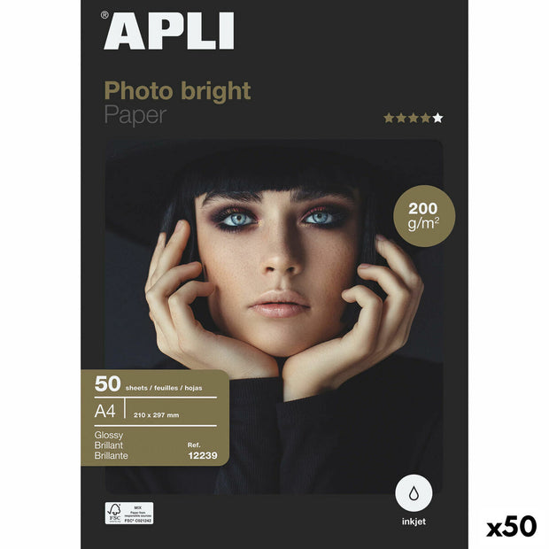 Glossy Photo Paper Apli Inkjet A4 200 g/m²