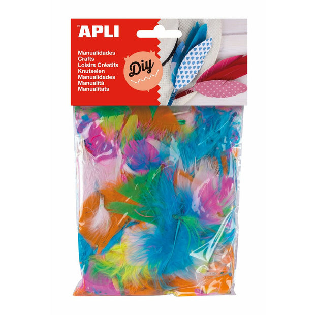 Materials for Handicrafts Apli Feathers 14 g Multicolour (5 Units)