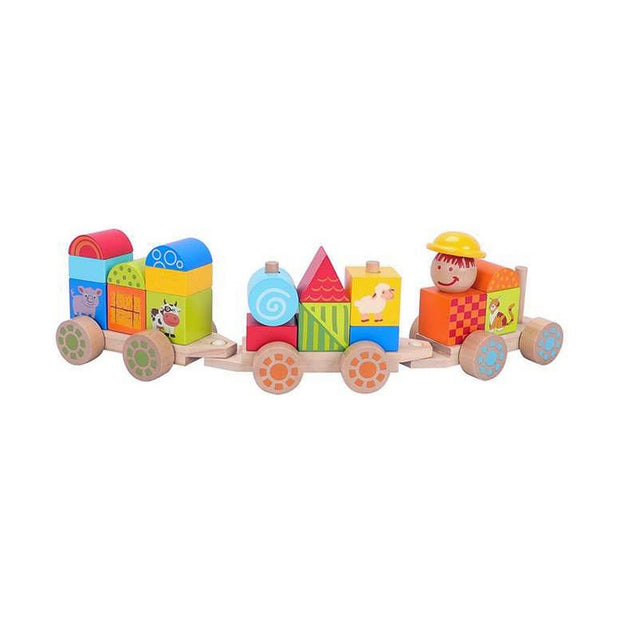 Baby toy Moltó Happy Train 23 Pieces Wood