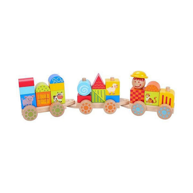 Baby toy Moltó Happy Train 23 Pieces Wood