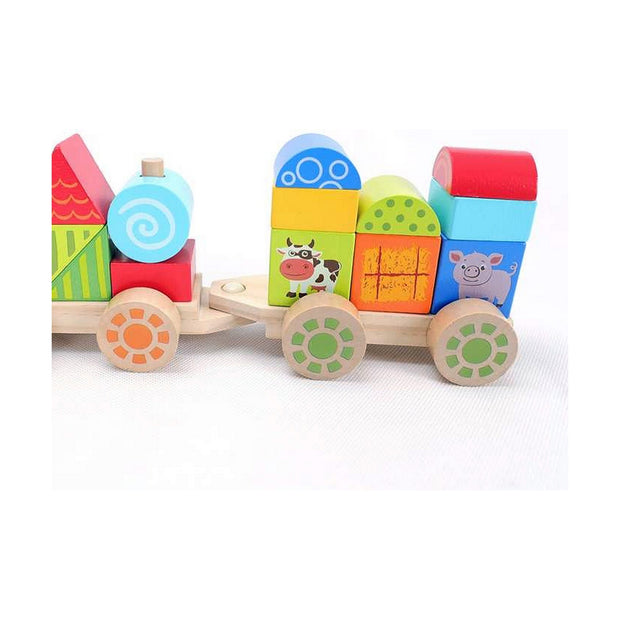 Baby toy Moltó Happy Train 23 Pieces Wood