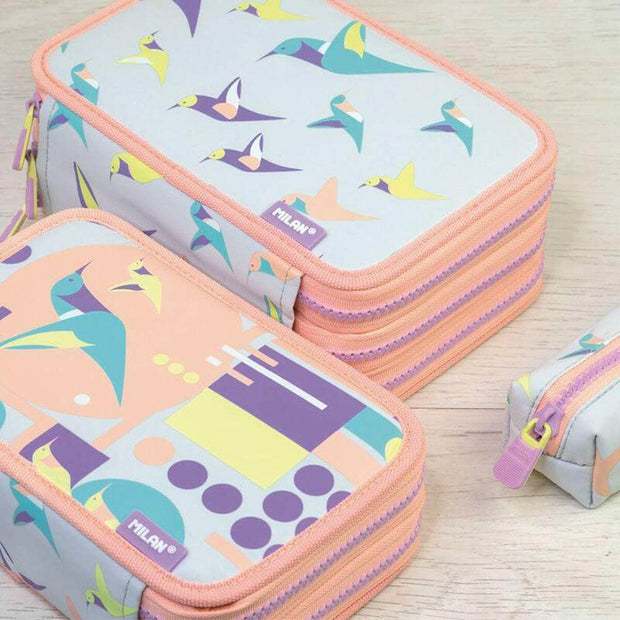 Triple Pencil Case Milan Sugar Colibri 48 Pieces