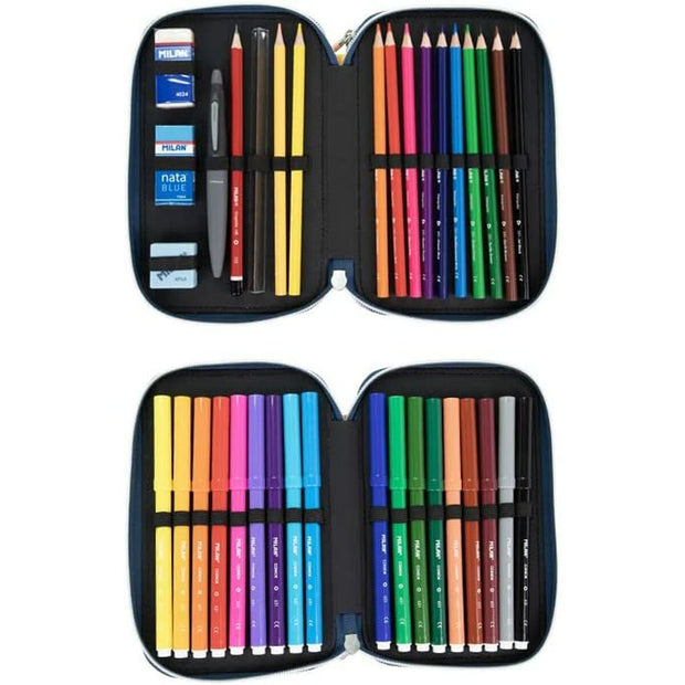 Double Pencil Case Milan Swins 2 Multicolour (19,5 x 13 x 5 cm)