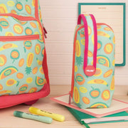 School Case Milan Frutikis Orange Green Accessories 4 compartments 22,5 x 11,5 x 11 cm