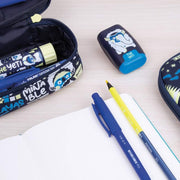 Double Pencil Case Milan The Yeti 19,5 x 13 x 5 cm Navy Blue