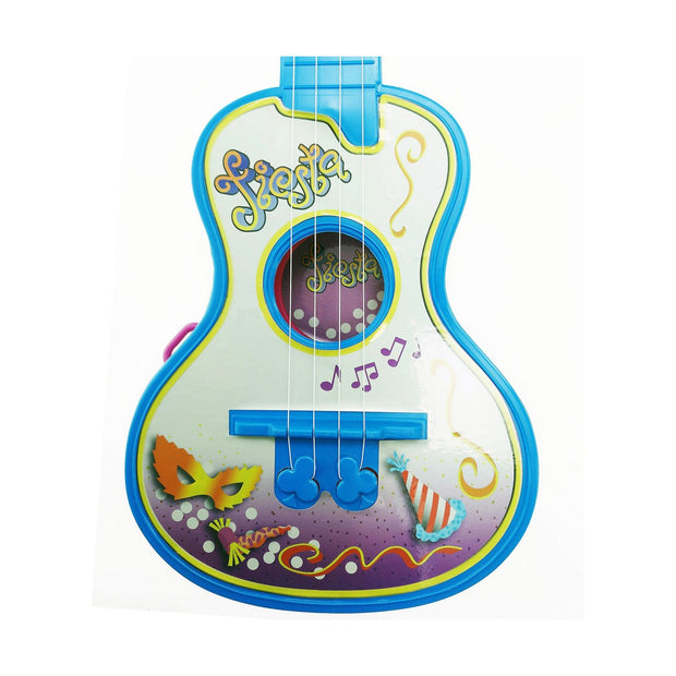 Baby Guitar Reig Party Blue White 4 Cords