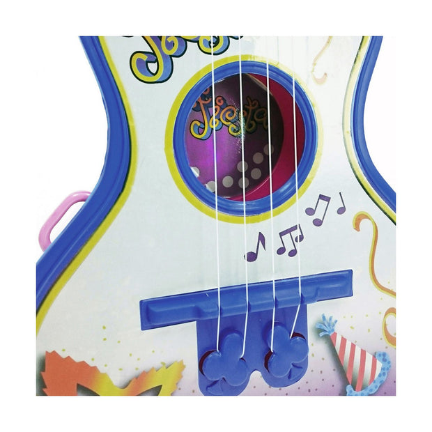 Baby Guitar Reig Party Blue White 4 Cords