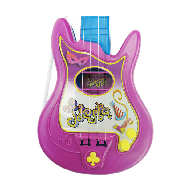 Baby Guitar Reig Party Purple Blue 4 Cords Electric