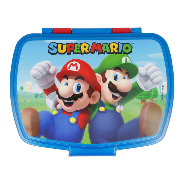 Brotdose für Sandwiches Super Mario Kunststoff Rot Blau (17 x 5.6 x 13.3 cm)