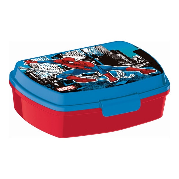 Brotdose für Sandwiches Spiderman Great power Kunststoff Rot Blau (17 x 5.6 x 13.3 cm)