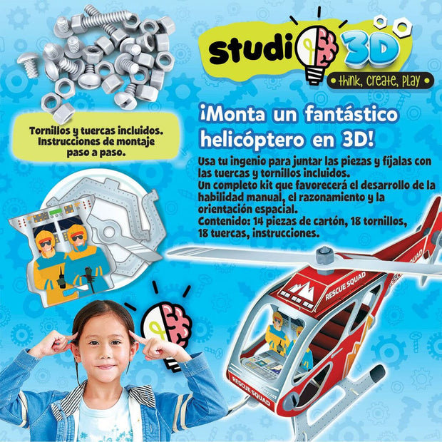 Puzzle Educa Helicopter 3D (14 Pieces) (18 Units)