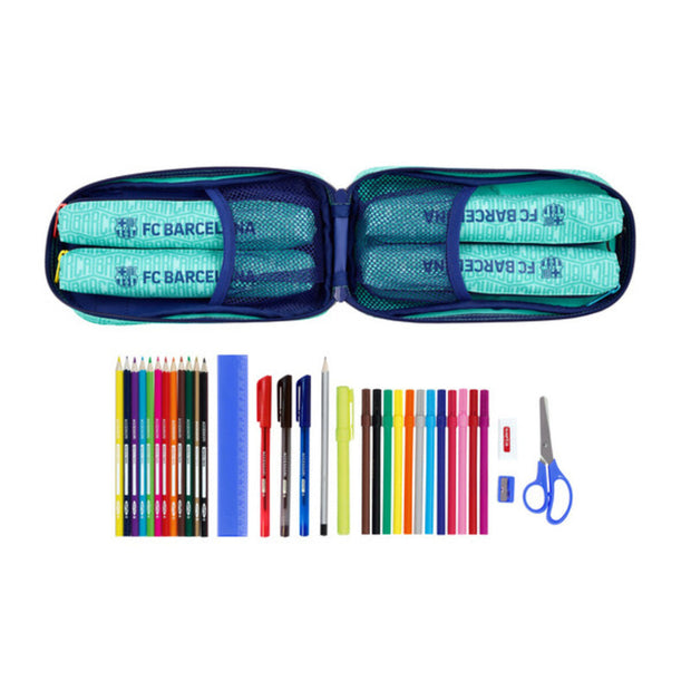 Backpack Pencil Case F.C. Barcelona 19/20 Turquoise (33 Pieces)