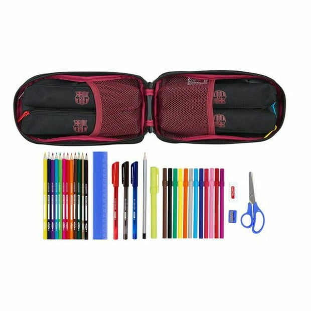 Backpack Pencil Case F.C. Barcelona Black (33 Pieces)