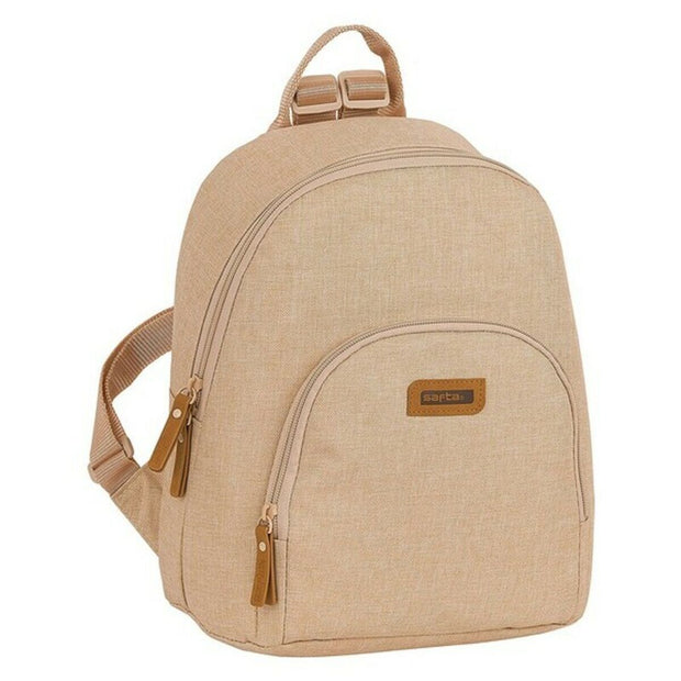 Backpack with Strings Safta Beige (25 x 30 x 13 cm)