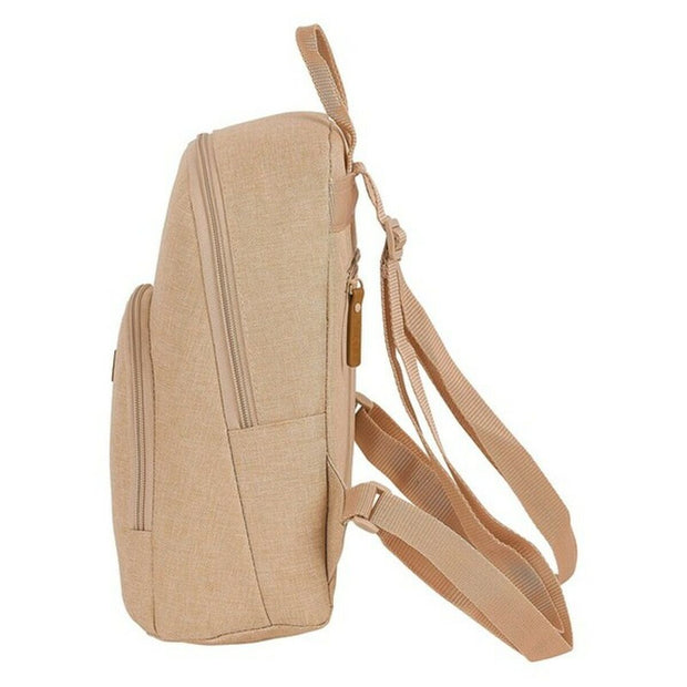 Backpack with Strings Safta Beige (25 x 30 x 13 cm)