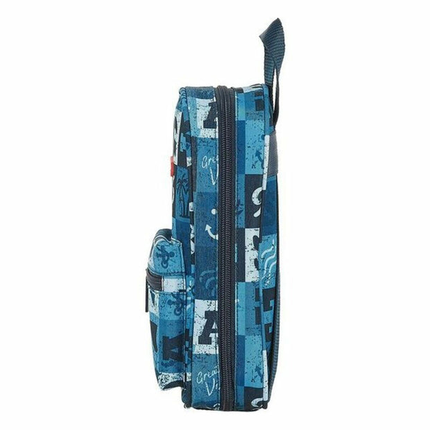 Backpack Pencil Case Safta Blue Vibes (33 Pieces)