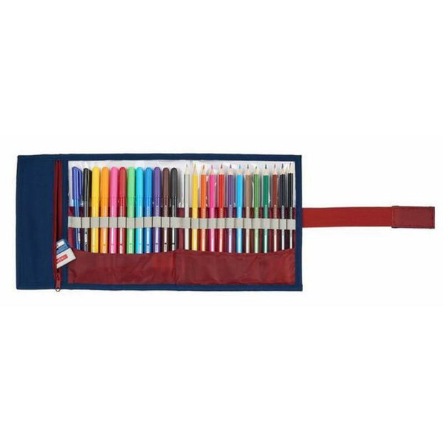 Pencil Case F.C. Barcelona 20/21 Maroon Navy Blue (27 Pieces) (7 x 20 x 7 cm)