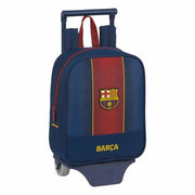 School Rucksack with Wheels 805 F.C. Barcelona 20/21 Maroon Navy Blue