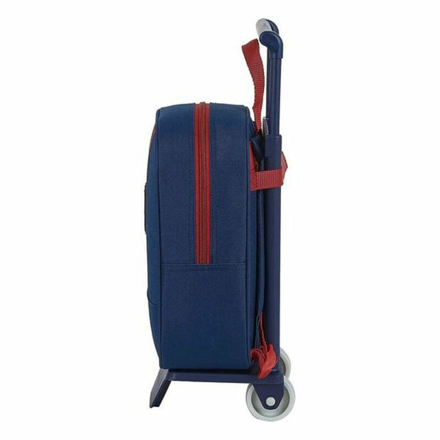 School Rucksack with Wheels 805 F.C. Barcelona 20/21 Maroon Navy Blue