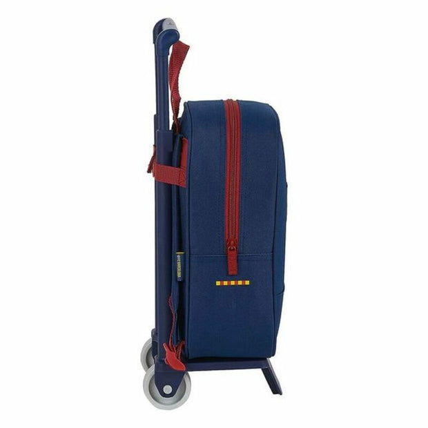 School Rucksack with Wheels 805 F.C. Barcelona 20/21 Maroon Navy Blue