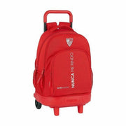 School Rucksack with Wheels Compact Sevilla Fútbol Club M918 Red (33 x 45 x 22 cm)