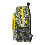 School Bag Minions Black White Yellow (33 x 42 x 14 cm)