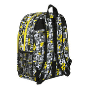 School Bag Minions Black White Yellow (33 x 42 x 14 cm)