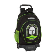 School Rucksack with Wheels 905 The Mandalorian Black Green