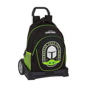 School Rucksack with Wheels Evolution The Mandalorian Black Green