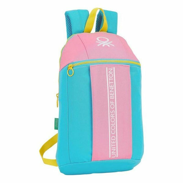 Child bag Benetton Color Block Pink Turquoise Yellow (22 x 39 x 10 cm)