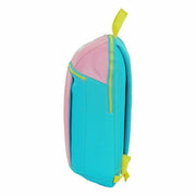 Child bag Benetton Color Block Pink Turquoise Yellow (22 x 39 x 10 cm)