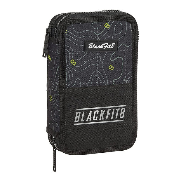 Triple Pencil Case BlackFit8 Topography Black Green (28 pcs)
