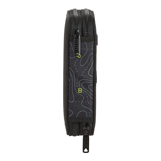 Triple Pencil Case BlackFit8 Topography Black Green (28 pcs)
