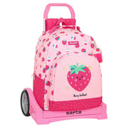 School Rucksack with Wheels BlackFit8 Berry Brilliant Pink