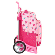 School Rucksack with Wheels BlackFit8 Berry Brilliant Pink