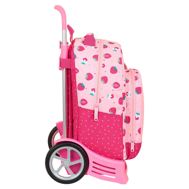 School Rucksack with Wheels BlackFit8 Berry Brilliant Pink