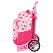 School Rucksack with Wheels BlackFit8 Berry Brilliant Pink