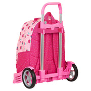 School Rucksack with Wheels BlackFit8 Berry Brilliant Pink