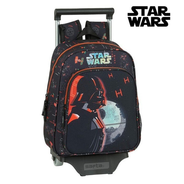 School Rucksack with Wheels Star Wars The Dark Side Black Orange