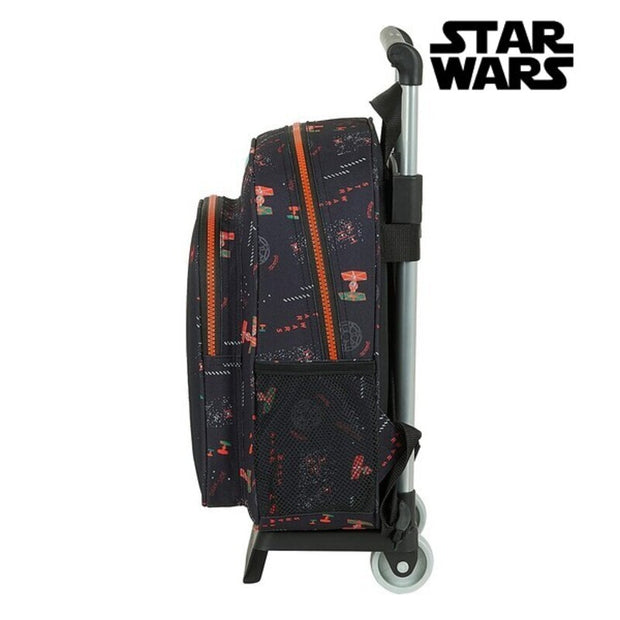 School Rucksack with Wheels Star Wars The Dark Side Black Orange