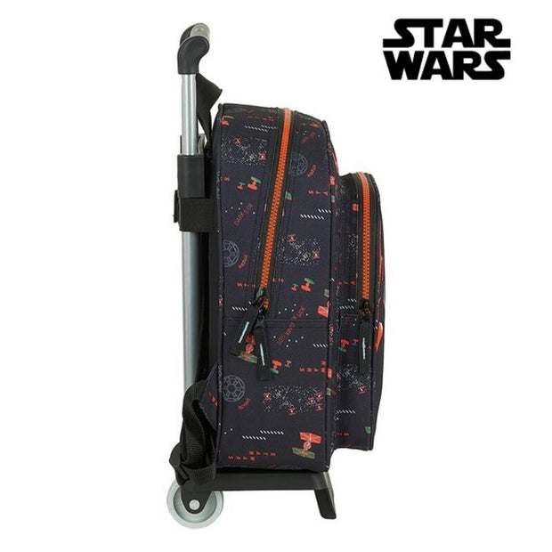 School Rucksack with Wheels Star Wars The Dark Side Black Orange