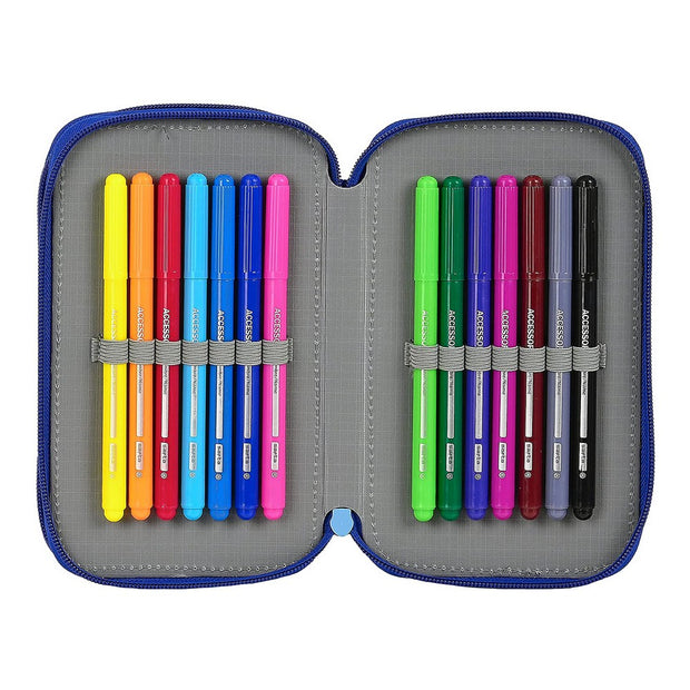 Triple Pencil Case BlackFit8 Go Girls Blue (28 pcs)