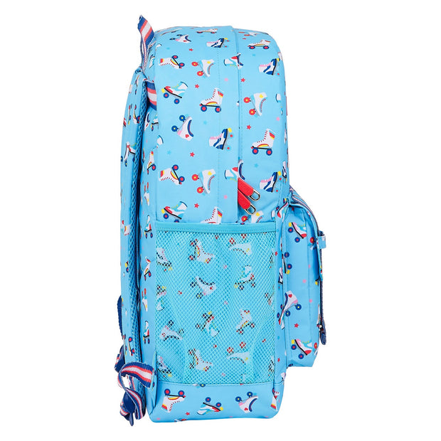 Laptop Backpack Rollers Moos M754B Light Blue Multicolour (32 x 43 x 14 cm)