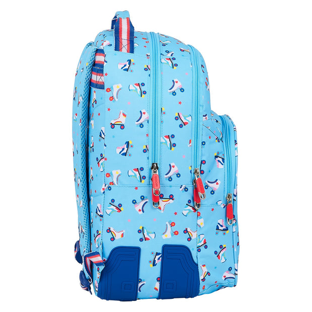 School Bag Rollers Moos Rollers Light Blue Multicolour (32 x 42 x 15 cm)