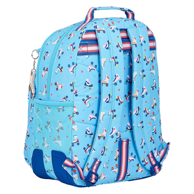 School Bag Rollers Moos Rollers Light Blue Multicolour (32 x 42 x 15 cm)