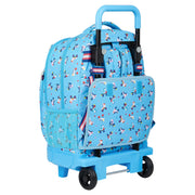 School Rucksack with Wheels Rollers Moos Multicolour Light Blue