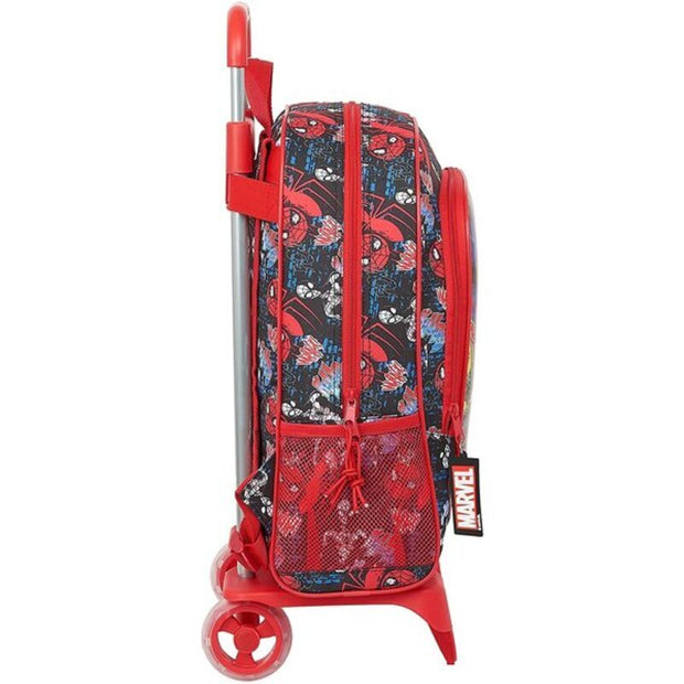 School Rucksack with Wheels Go Hero Spiderman Go Hero Black Red