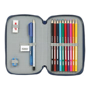 Triple Pencil Case Munich Spike Navy Blue (28 pcs)